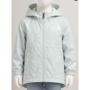 North Face Girls Light Blue DryVent Hooded Rain Jacket Windbreaker Size XS 6